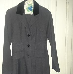 2 piece dress gray suit.